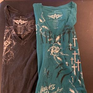 AFFLICTION (2) SS shirts XL